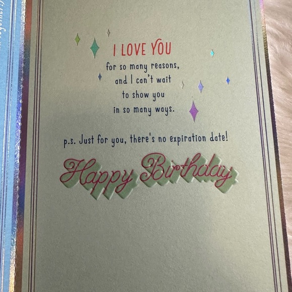 🧡10/$10 Elegant Blue and Purple Birthday Card for Wife - Picture 3 of 4